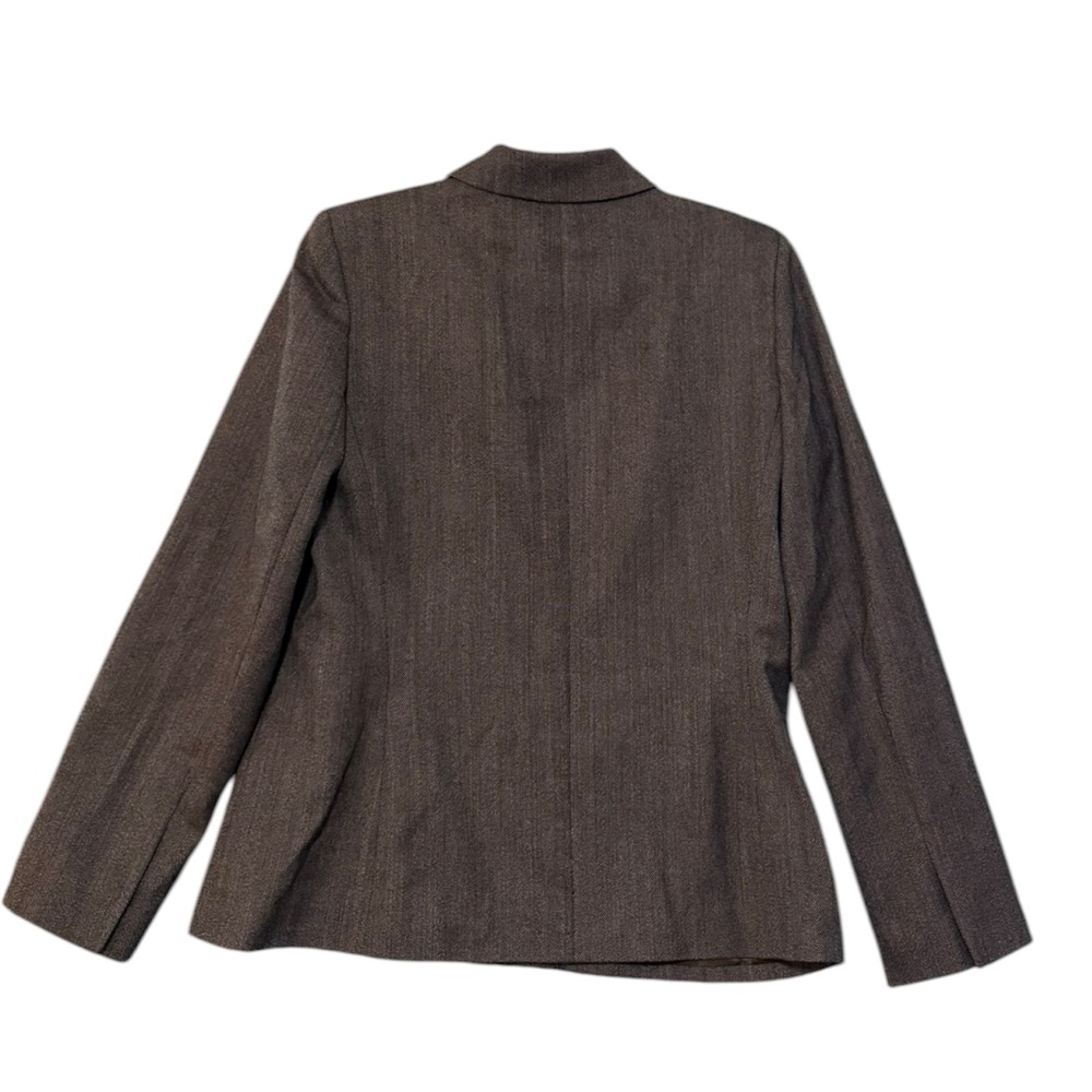 VTG Harve Benard Brown Herringbone 100% Wool Blazer Jacket Y2K Academia Sz 8 - Picture 3 of 7